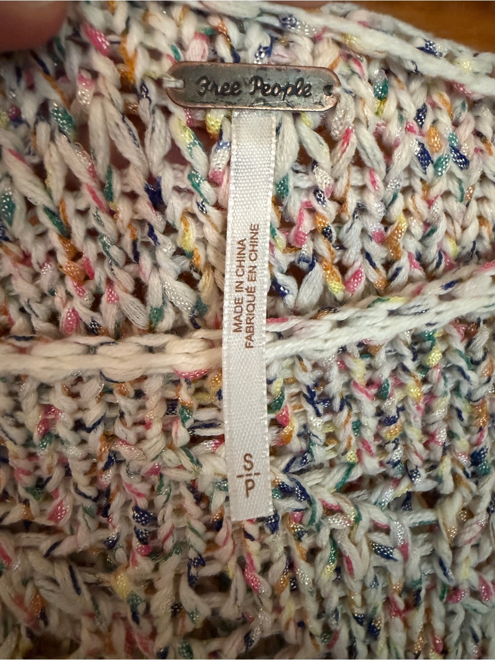 Free People Leilani Knit Beige Pullover Sweater In Cupcake Women's Size S - Picture 9 of 12